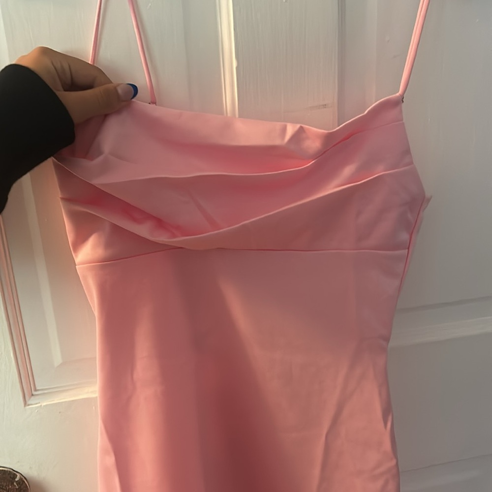 Lucy In The Sky Ruffled Slit Dress in pink (new)